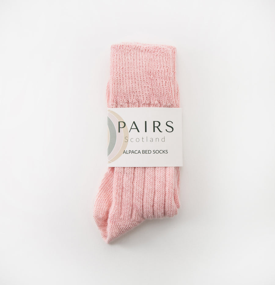 Pairs Scotland, Alpaca Bed Socks, Pink