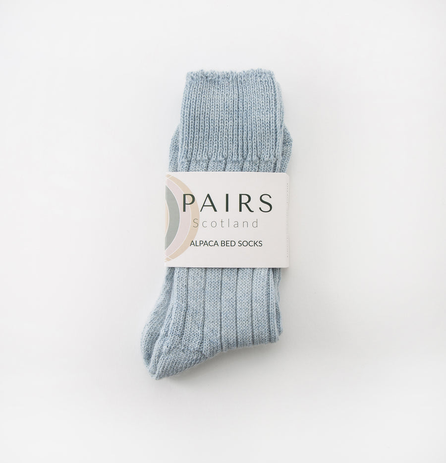 Pairs Scotland, Alpaca Bed Socks, Blue