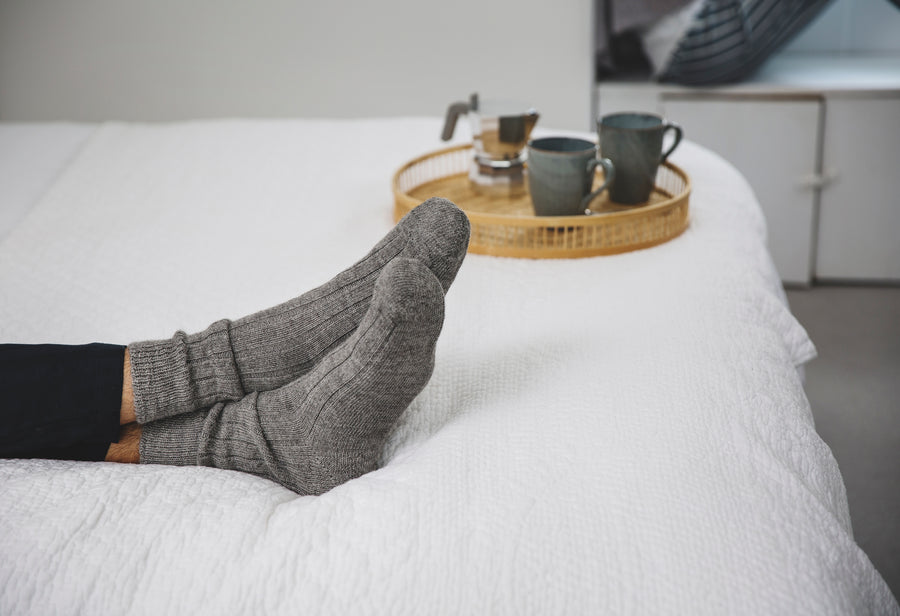 Pairs Scotland, Alpaca Bed Socks, Grey