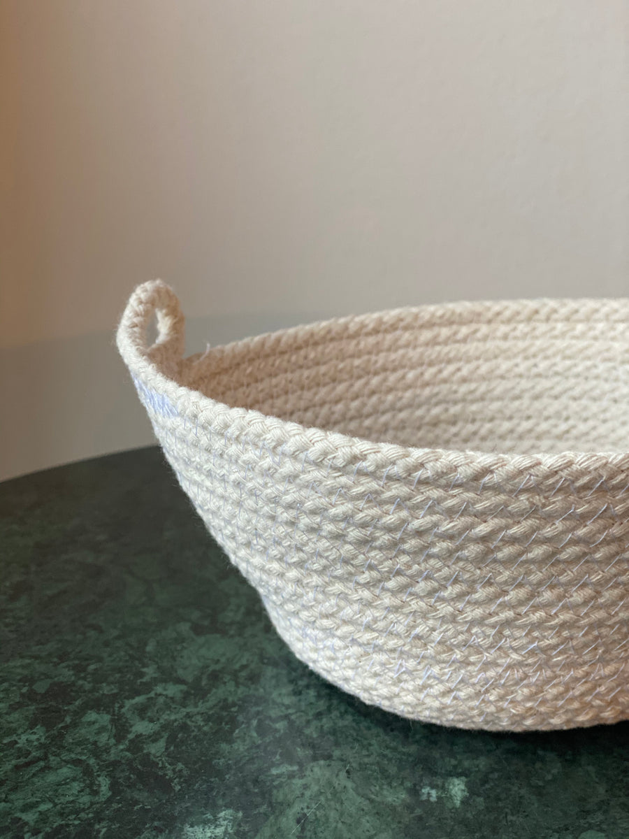 Knotsy Brighton - Pure White Cotton Shallow Bowl - Elysian Theory