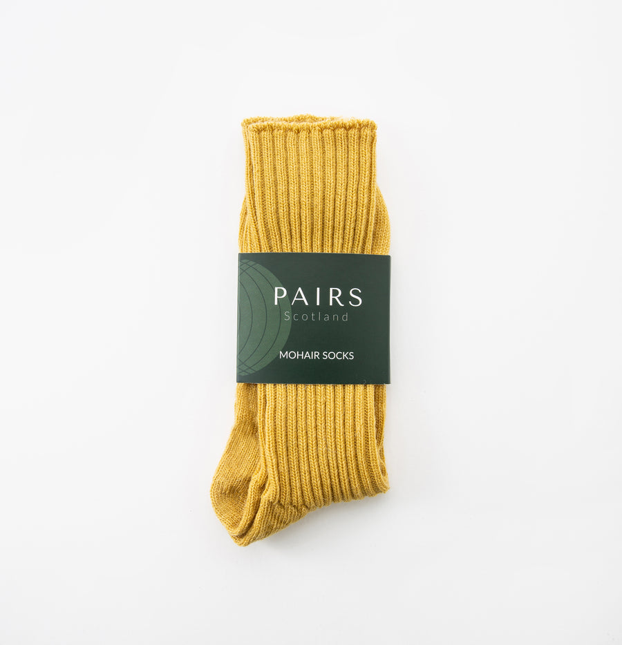 Pairs Scotland, Mohair Everyday Socks, Mustard